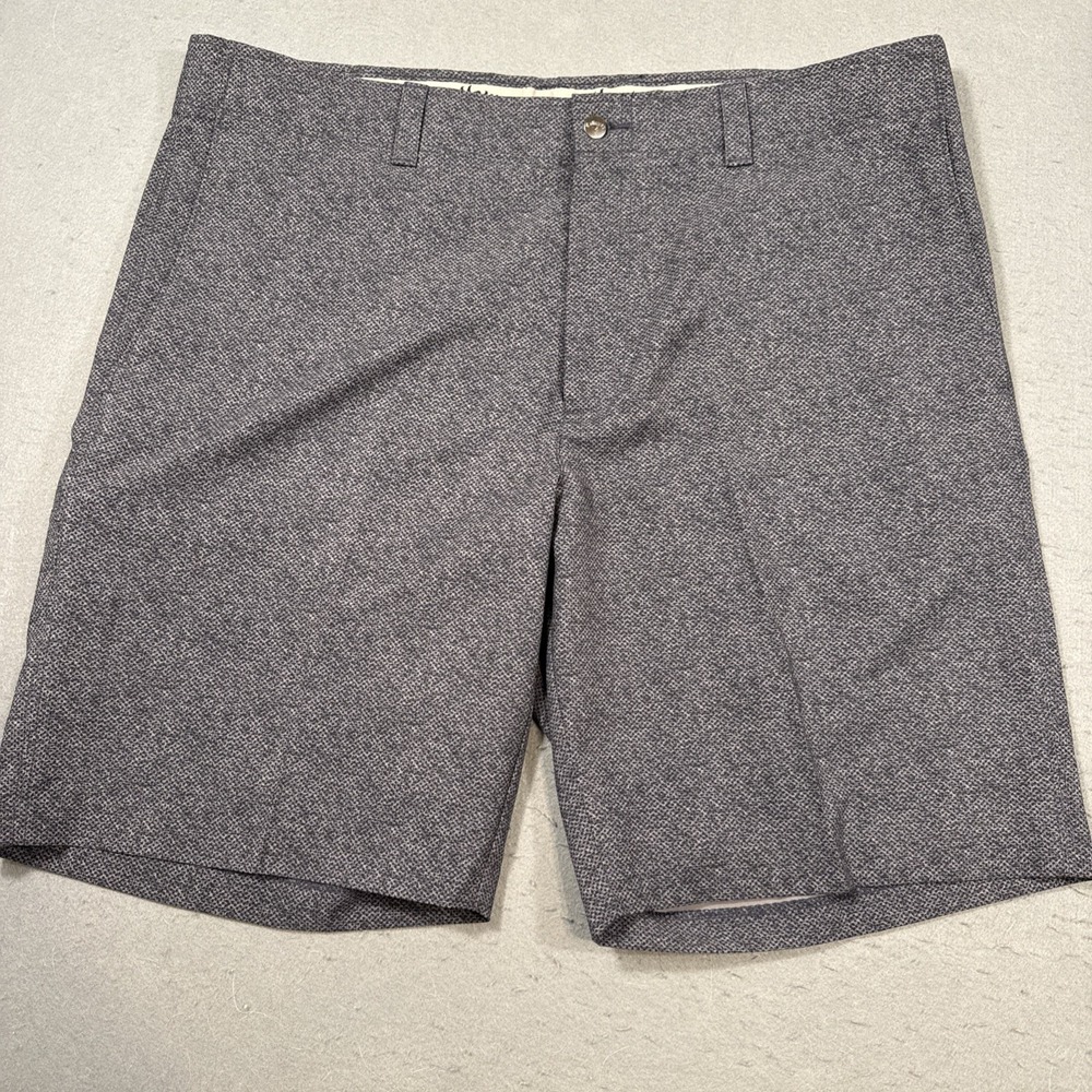 Callaway Golf Shorts Men 38 Gray HERRINGBONE Stretch Performance Polyester Blend